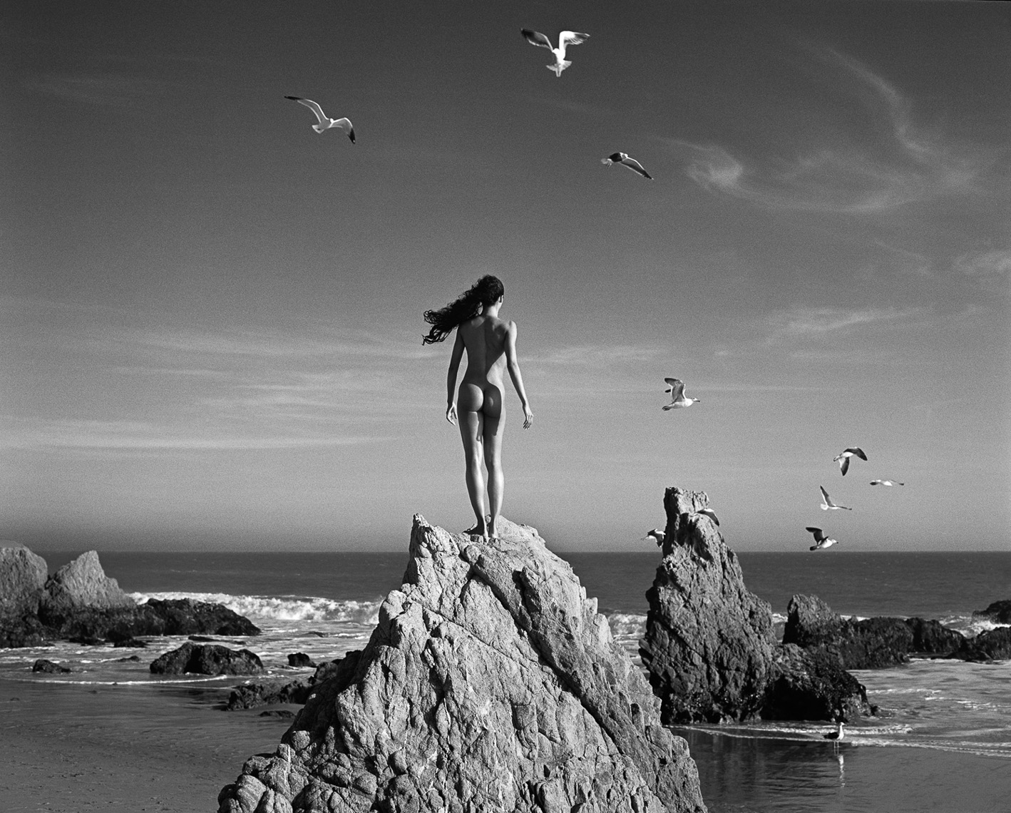 17-Krisha and Seagulls, Point Dune Beach, Malibu, 1999